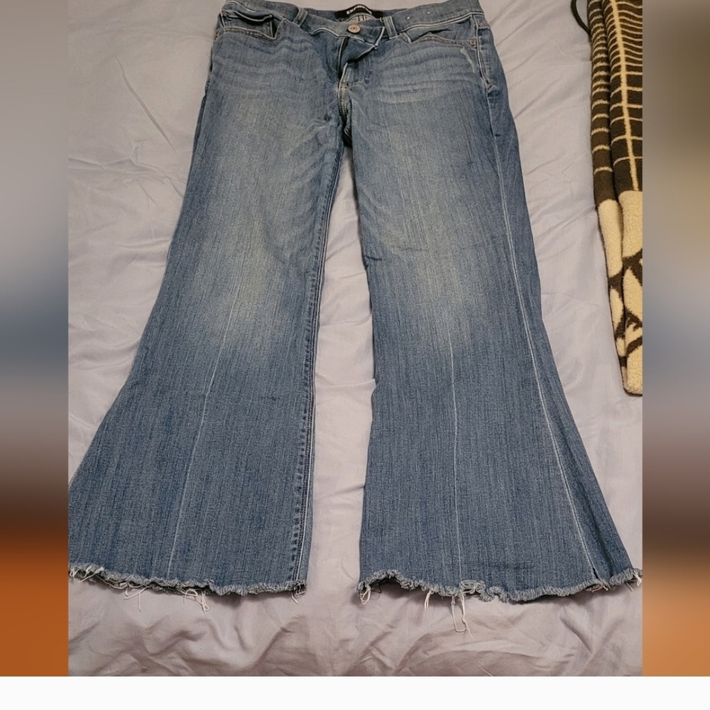Express High Rise Bell Flare Denim Jeans 8 R